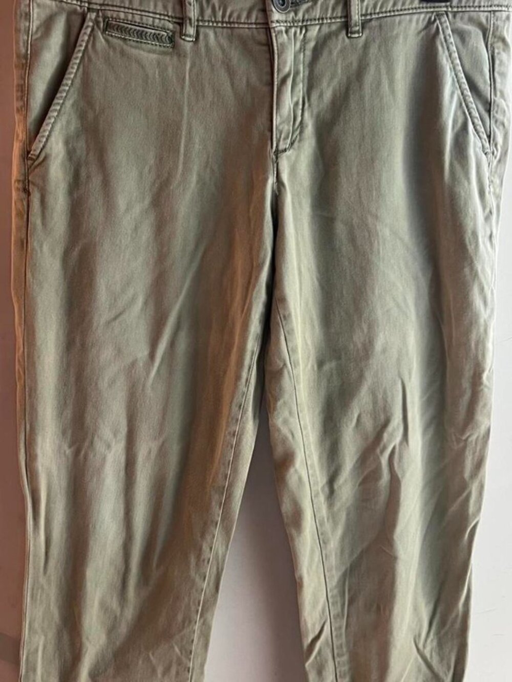Pilcro Women's Green and Khaki Trousers
